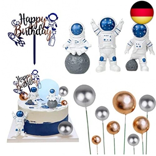 28-teilige Astronauten-Tortendeko – Weltraum-Partyzubehör Für Kindergeburtstage