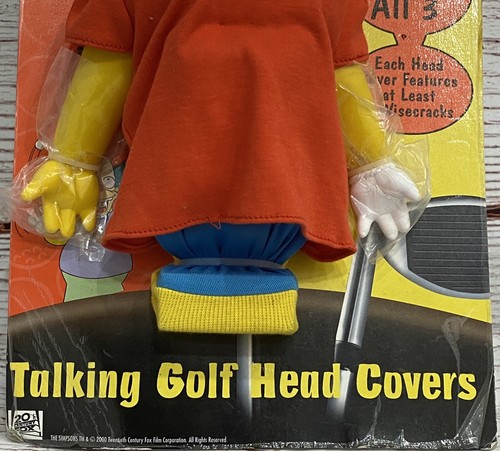 Vintage New 2000 Bart Simpson Golf Club TALKING Head Cover WORKS - Picture 3 of 13