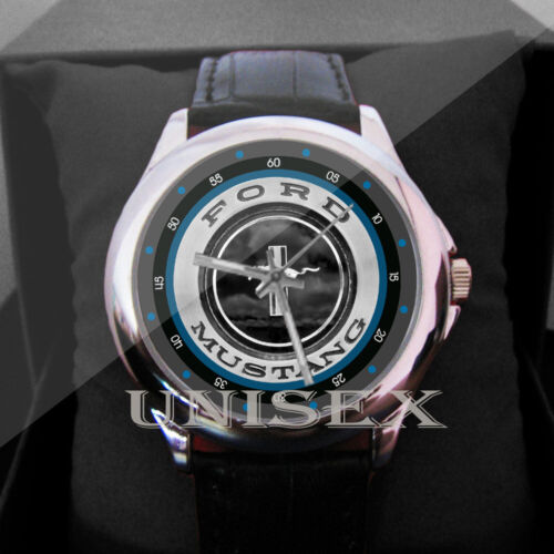 Ford Mustang Shelby Gt Logo Watch Metal Wristwatches Leather