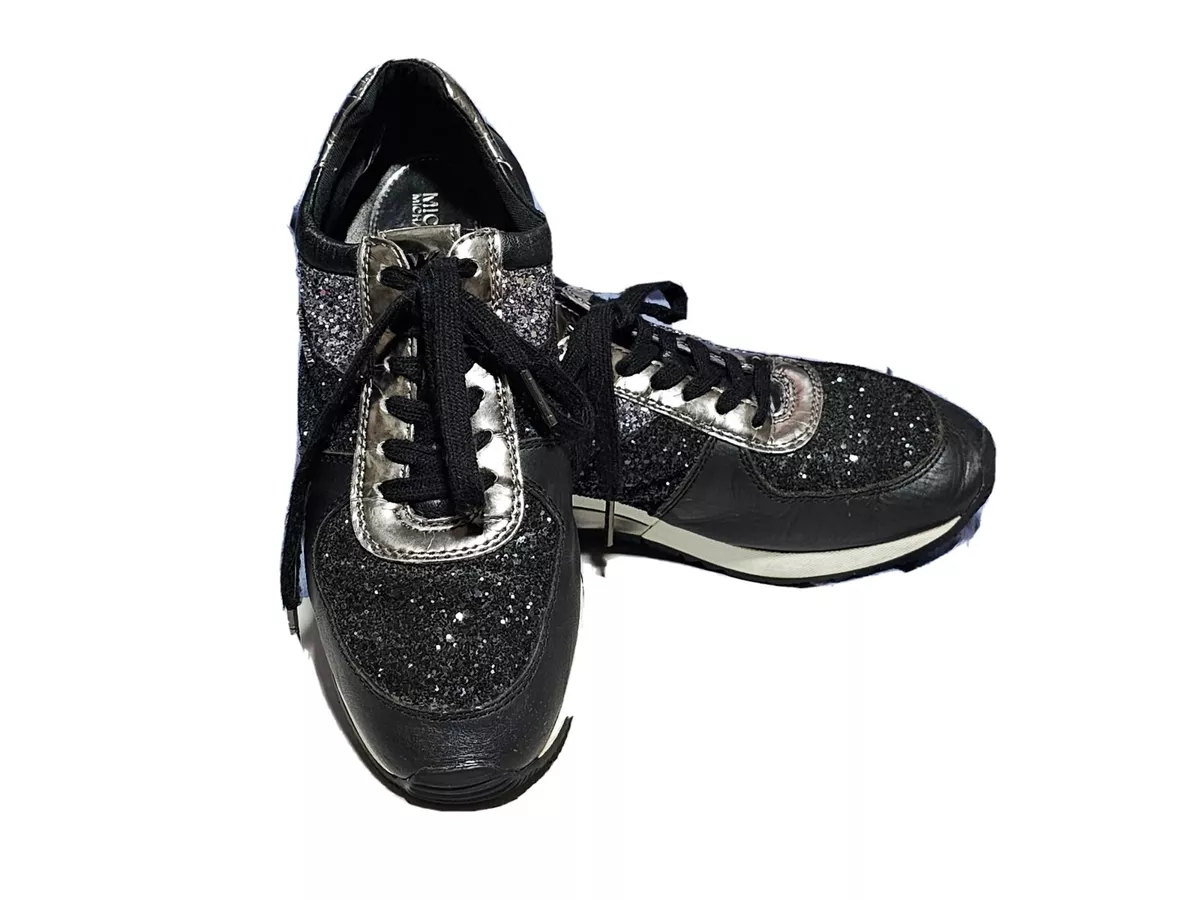 Michael Kors Black Glitter Tennis Shoes Factory Sale | bellvalefarms.com