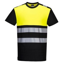 Image of Portwest PW3 Hi-Vis Cotton Comfort Class 1 T-Shirt Short Sleeve Reflective PW311