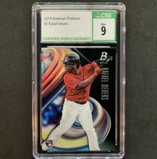 2018 BOWMAN PLATINUM #2 RAFAEL DEVERS RC ( Low POP ) Rookie Card Mint CSG 9 MInt