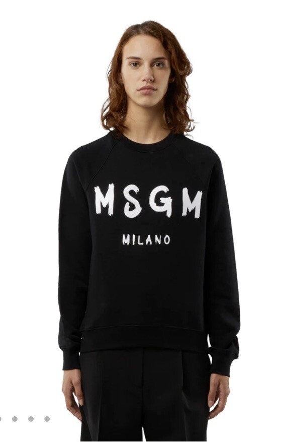 2861 MSGM $230 Crew neck cotton sweatshirt with a brushed logo Women’s Size L