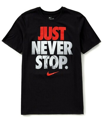 AUTHENTIC NIKE JUST NEVER STOP BLACK T-SHIRT CK2726-010 | eBay