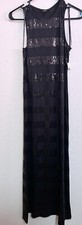 NWT FOREVER 21 Black & Sequin Horizontal Stripe Knit Tank Maxi Dress Size Small