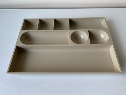 Vintage 70’s ELDON Office Products MODULAR Catch All Tray Organiser In Tan - Picture 1 of 4