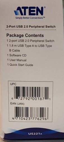 Item # US221A - L-COM - ATEN 2 Port USB 2.0 Peripheral Switch - Picture 11 of 24