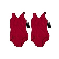 2 pcs. THEATRICALS Girl's Cotton Tank Dance Leotard TH5512C Size L Garnet Color