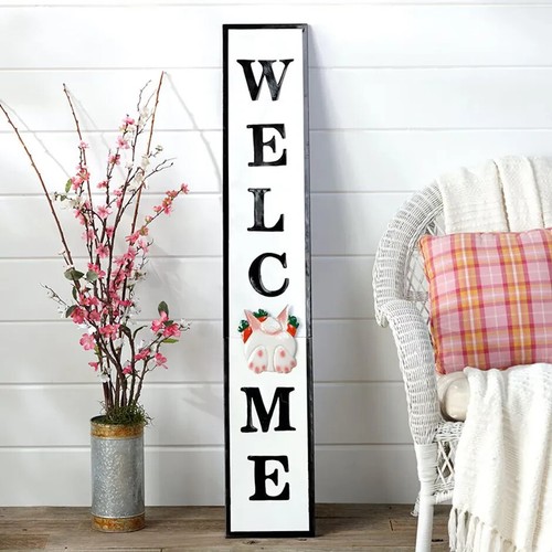4 Ft "Welcome" Porch Greeter Sign w/ 9 Pc. Changeable Magnetic Holiday Shapes - Picture 6 of 12