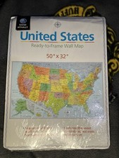 Signature United States Wall Map Folded by Rand McNally 50 x 32 Signature