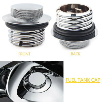 Flush Pop Up Reservoir Gas Cap Vented Fuel Tank Screw For Harley Chrome
