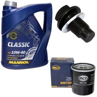 MotoröL Set 10W-40 5 Liter + ÖLfilter SM 106 + Schraube FüR Citroen C1 Peugeot