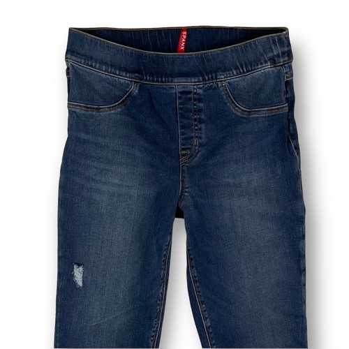 Spanx Skinny Jeans Gr. M ausgefranst dunkle Waschung Stretch Comfort Capsule blau - Bild 2 von 11