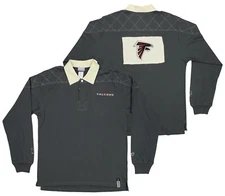 Reebok NFL Men's Atlanta Falcons Blitz Rugby Polo Shirt, Grey