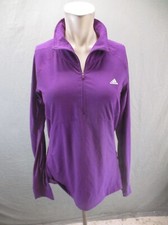 ADIDAS CLIMALITE Size L Womens Purple 1/2 Zip Stand Collar Athletic Pullover 681