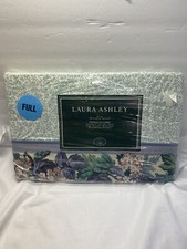 90 s New Vintage Laura Ashley Ashbourne Full Flat Sheet AF879 Green Floral Pink