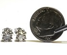 14k white gold 1.05ct Double U prong European round diamond stud earrings 1.1g — photo 3