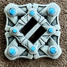 Western Sunset Nickel Finish Slotted Concho CON497-D-AN-Slotted