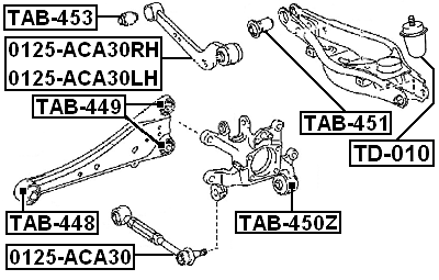 フェタリッチ Arm Bushing For Lateral Control Arm FEBEST TAB-448 OEM 48760-42010
