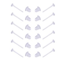 Clear Earrings for Sports/Work,3mm Plastic 100PCS-Flat 3mm