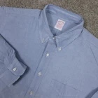 Vintage Brooks Brothers Shirt Men 2XL 18 36 Blue OCBD Made In US Dress Button Up