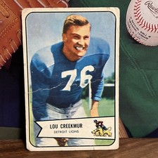 1954 Bowman 85 LOU CREEKMUR Detroit Lions Football Card SP Short Print HOF