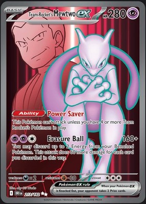 Pokemon TCG Team Rocket's Mewtwo ex 213/182 Sv10: Destined Rivals