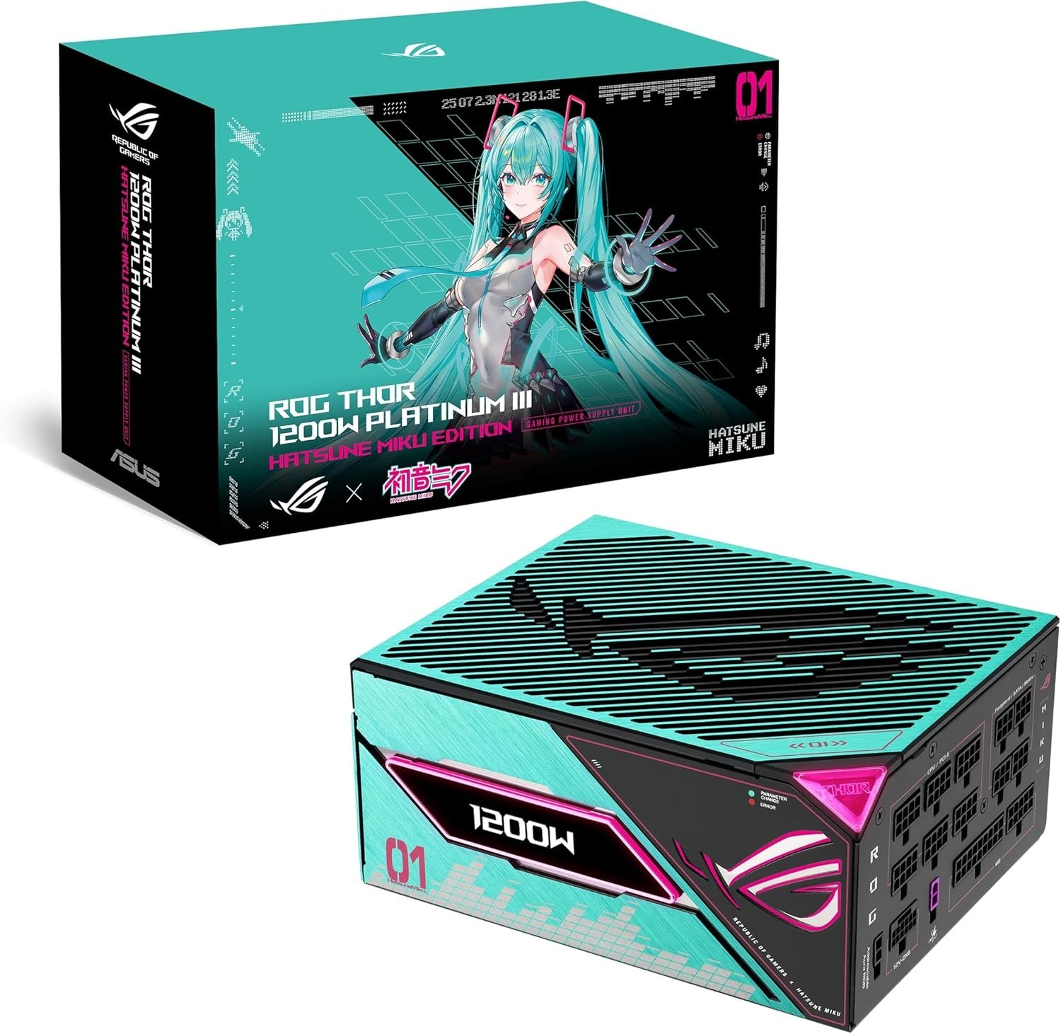 ASUS ROG Thor 1200W Hatsune Miku Edition 80 Plus Platinum ATX 3.1 Power Supply