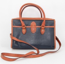 Vintage Dooney  Bourke Black/Brown Pebbled Leather Shoulder Crossbody Bag