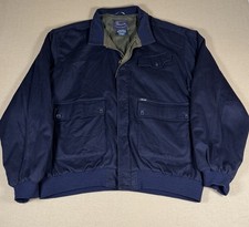VTG Faconnable Albert Goldberg Navy Jacket 100 Cotton Lined  Wool Ribbing XXL