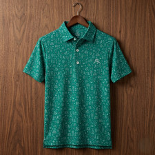 SALE Rhoback Boston Polo Mens Emerald Green Golf Top Soft, Stretchy, Breathable