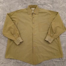 Van Heusen Shirt Mens 17.5 Green Long Sleeve Button Up Cotton Blend