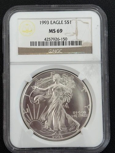 1993 American Silver Eagle 1oz Fine Silver - NGC - MS 69