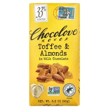 Toffee & Almonds in Milk Chocolate, 33% Cocoa, 3.2 oz (90 g)