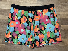 Neff Swim Trunks Shorts Elastic Waistband Pockets Floral Multicolor Mens Small