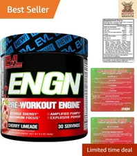 EVL Intense Pre-Workout Drink - Cherry Limeade with Creatine, 9.1 Ounce Canister