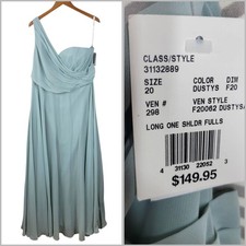 NEW Evening Party Dress Plus 20 20W Maxi Long Layered Prom One Shoulder Chiffon