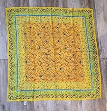 Vintage BETMAR Italy 100 Silk Scarf 29x30 Yellow