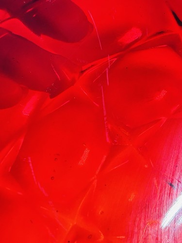 "Tiara Indiana de colección con patas de vidrio 13,5"" plato de pastel constelación rojo ámbar leer" - Imagen 10 de 11