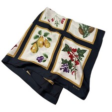 Echo Silk Square Scarf Botanical Floral Fruit Holiday Festive Winter Print 34x35