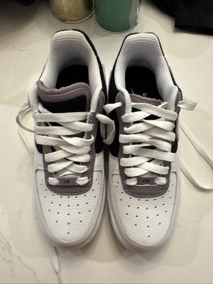 Kids Purple And Black pull apart nike symbol Nike Air Force Ones US 3.5 Kids  