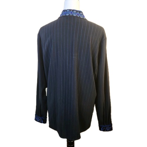 Bob Mackie Damen Nadelstreifen Blazer Jacke Größe Large bestickt Schmuck künstlerisch - Bild 5 von 23