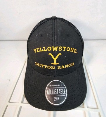 Yellowstone Dutton Ranch Trucker Hat Black Mesh Snapback One Size Mens NWT