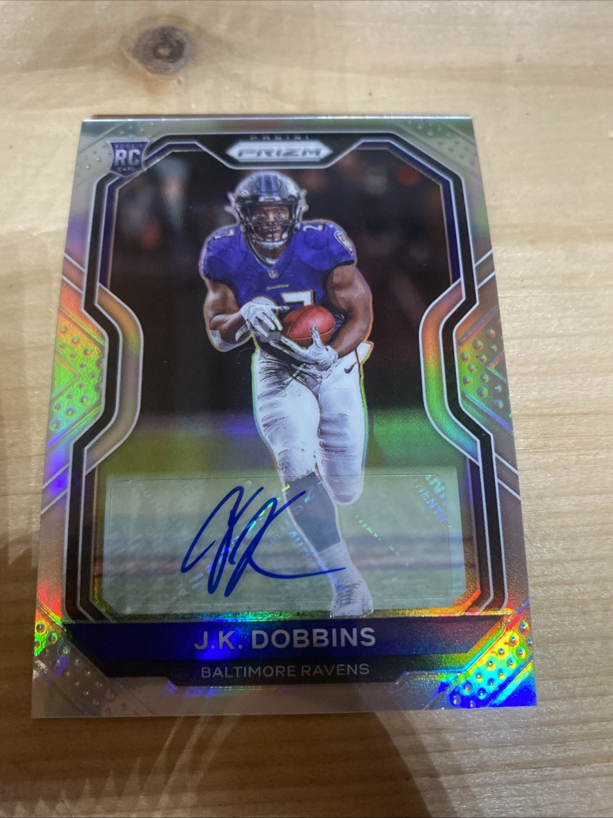 J.K. Dobbins 2020 Panini Prizm Rookie Card Silver Auto RC #379 Ravens Broncos