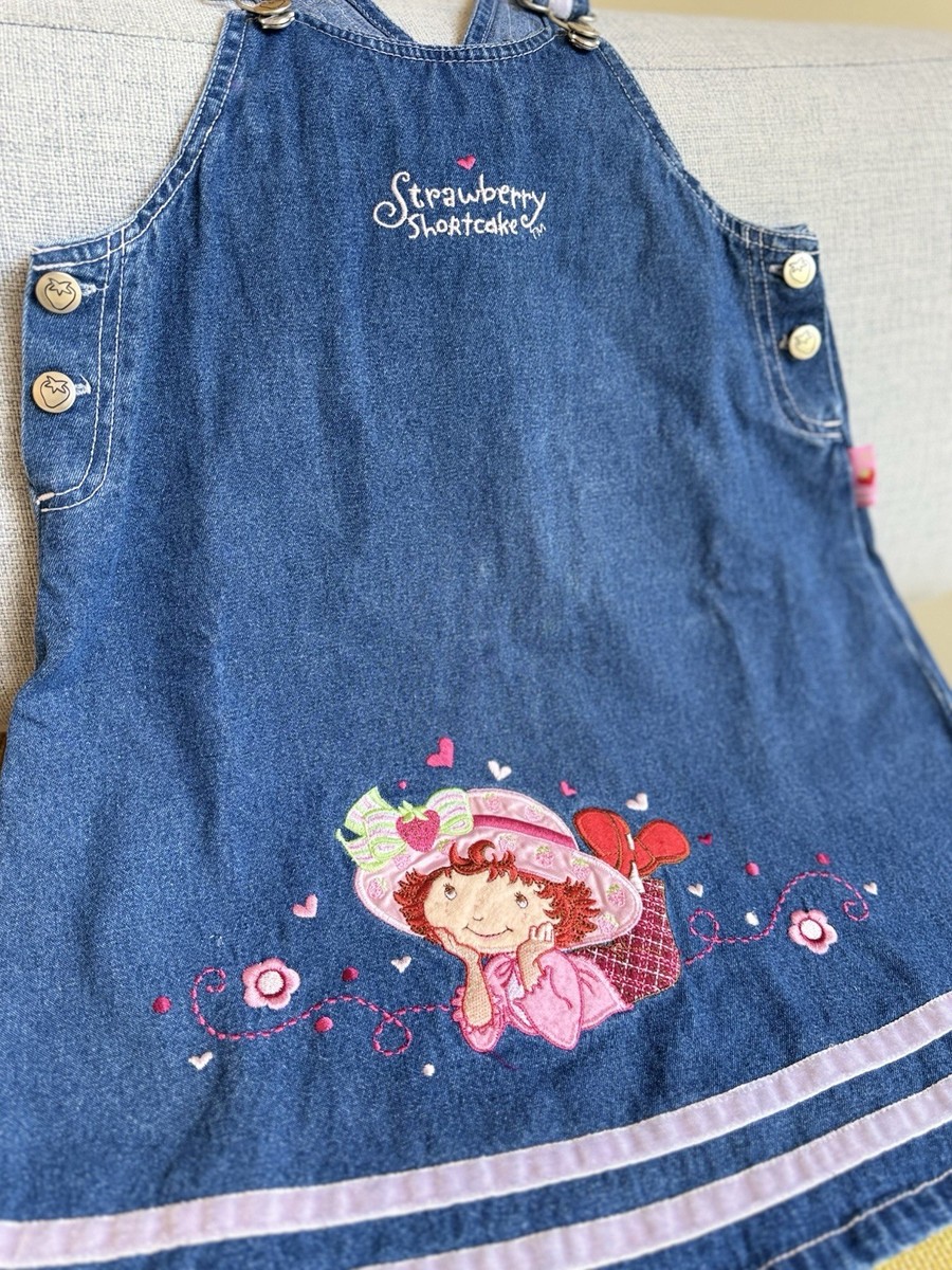 Strawberry Shortcake Vintage Denim Overall Dress Girls Size 6 RARE Y2K |  eBay