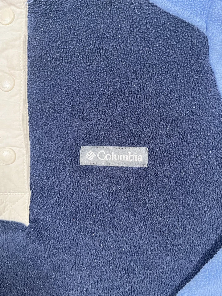 Pullover polar Columbia para mujer pequeño azul marino azul claro cuarto de presión XL4973 Foto 4 de 4