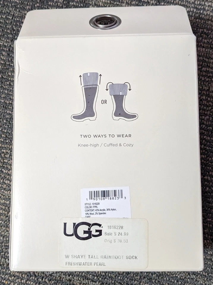 Calcetines UGG para mujer tejidos con cable botas de lluvia altas Shaye nuevos perlas de agua dulce Foto 2 de 2