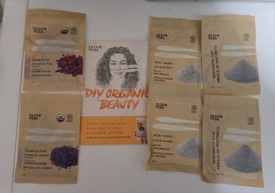 Oleum Vera Organic DIY Beauty Kit Clay Mask Bundle Rose Lavender ECOCERT