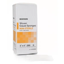 McKesson Woven Gauze Sponges Non-Sterile 12-Ply Cotton 4 in x 4 in 2000 Ct