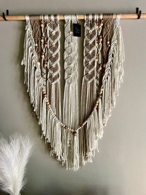 Large Handmade Boho Style Macrame Wall Hanging.It s one of a kind!